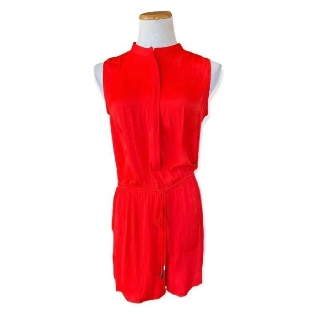 NWT Womens A.n.A. ANA Red Sleeveless Summer Romper Jumper - Sz S